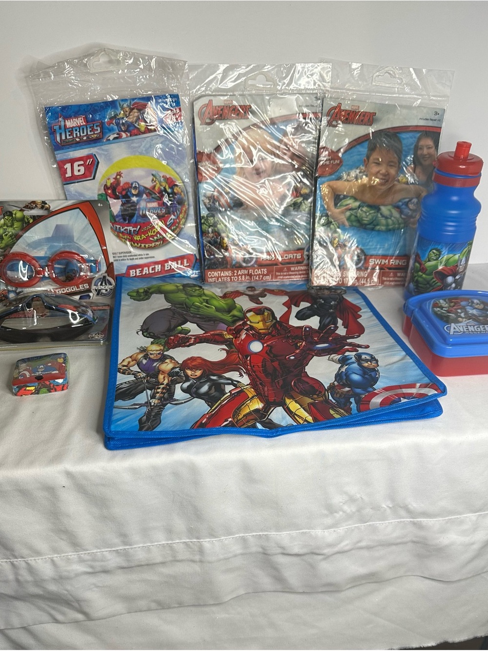 Marvel Avengers Kids Blue and Red Swim & Beach Accessory Set